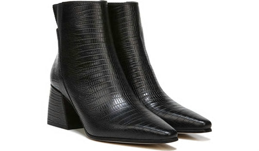 Sarto Brynn Block Heel Bootie - Black Leather