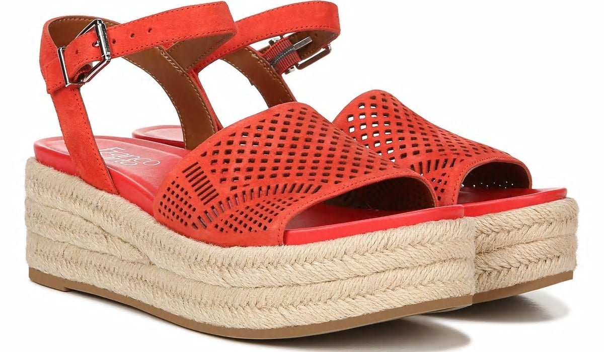 Franco Tennia Espadrille Platform Sandal - Tangelo Suede