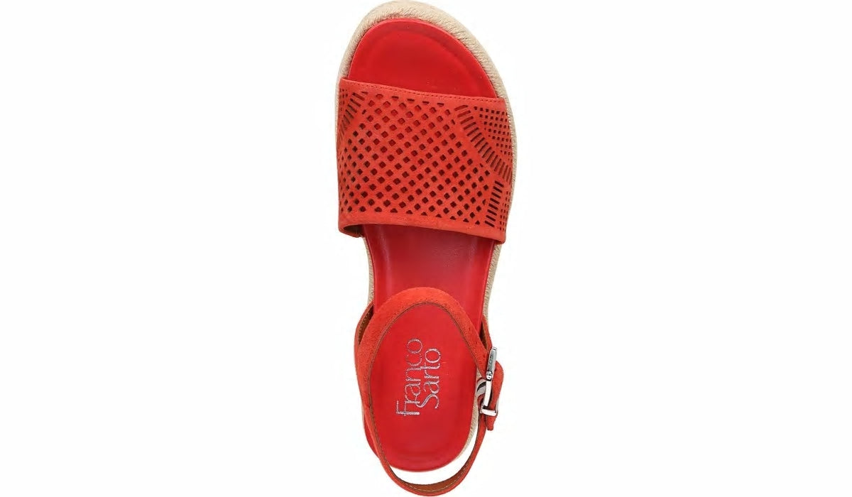 Franco Tennia Espadrille Platform Sandal - Tangelo Suede