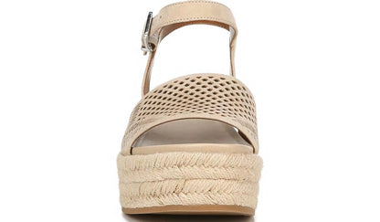 Franco Tennia Espadrille Platform Sandal - Beige Suede