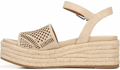 Franco Tennia Espadrille Platform Sandal - Beige Suede