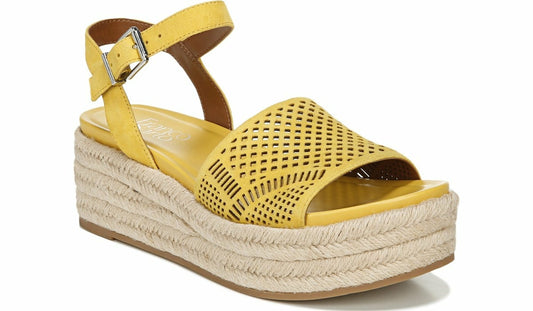 Franco Tennia Espadrille Platform Sandal - Yellow Suede