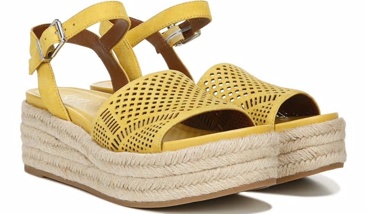 Franco Tennia Espadrille Platform Sandal - Yellow Suede