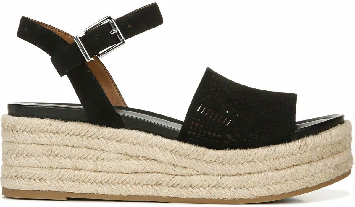 Franco Tennia Espadrille Platform Sandal - Black Suede