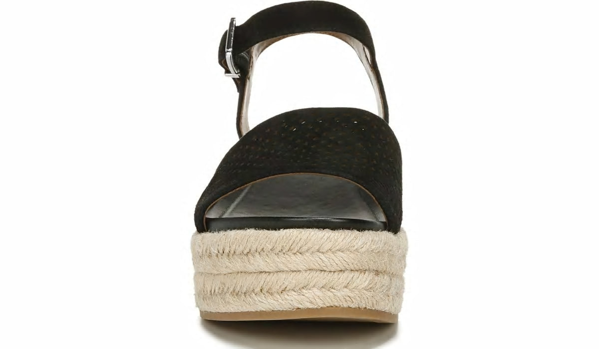 Franco Tennia Espadrille Platform Sandal - Black Suede