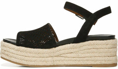Franco Tennia Espadrille Platform Sandal - Black Suede
