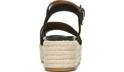 Franco Tennia Espadrille Platform Sandal - Black Suede