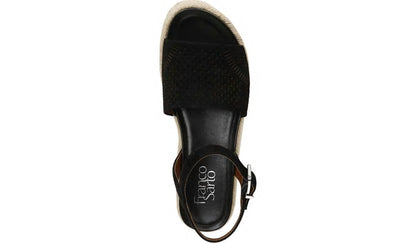 Franco Tennia Espadrille Platform Sandal - Black Suede