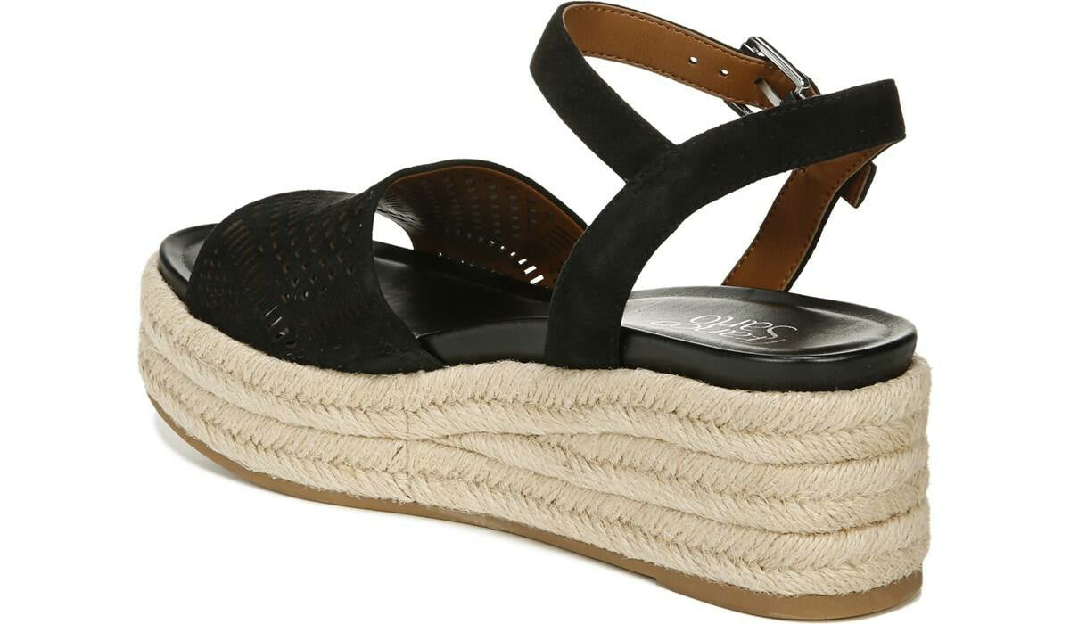 Franco Tennia Espadrille Platform Sandal - Black Suede