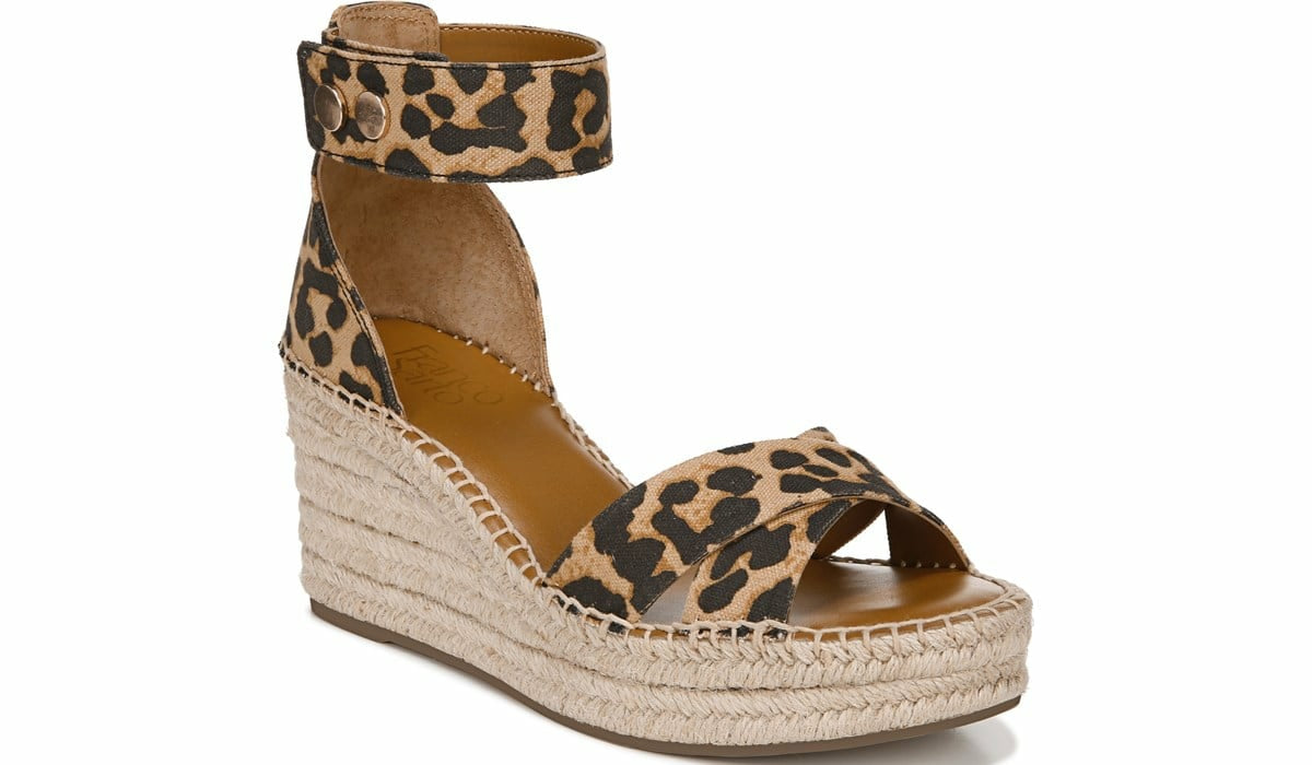 Franco Carlotta Espadrille Wedge Sandal - Camel Fabric