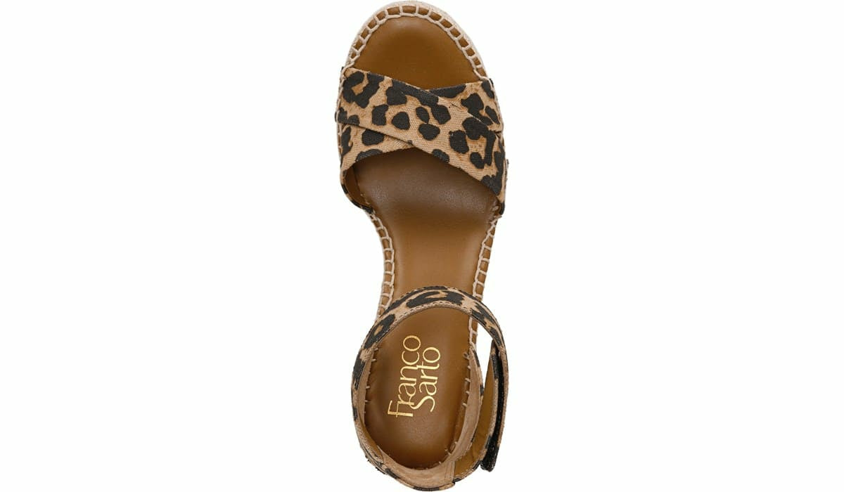 Franco Carlotta Espadrille Wedge Sandal - Camel Fabric