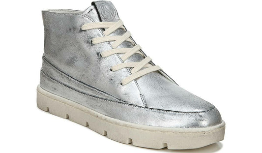 Franco Pryce Mid Top Sneaker - Silver Leather