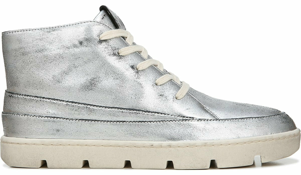 Franco Pryce Mid Top Sneaker - Silver Leather