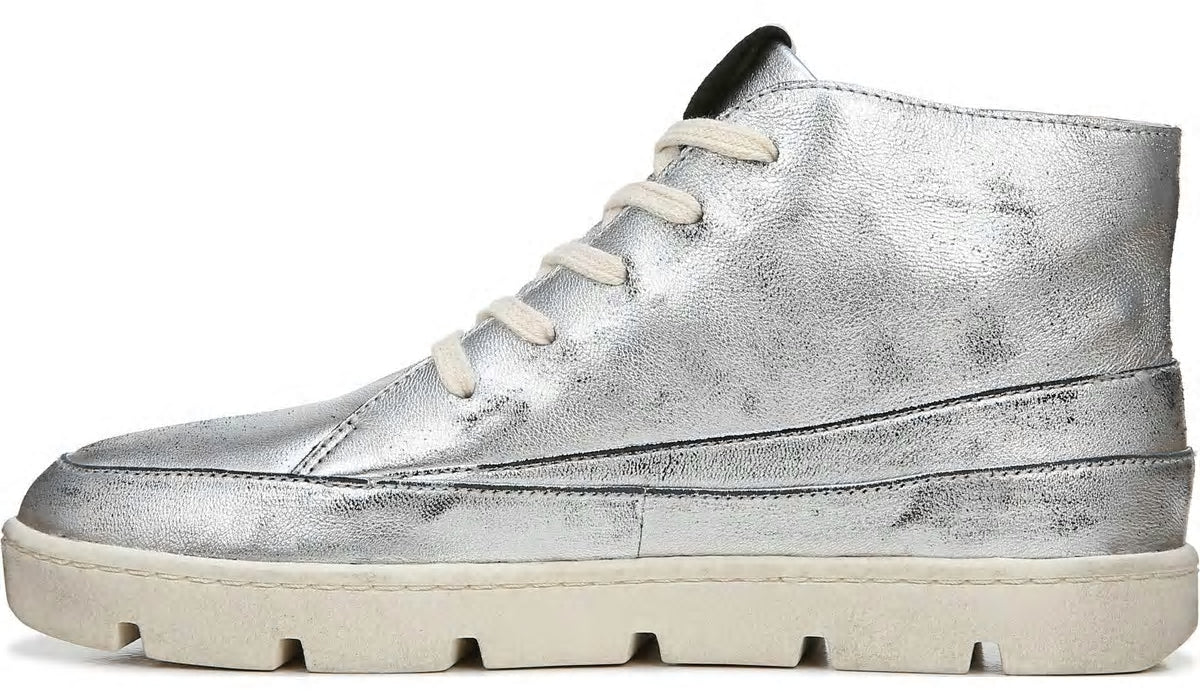 Franco Pryce Mid Top Sneaker - Silver Leather
