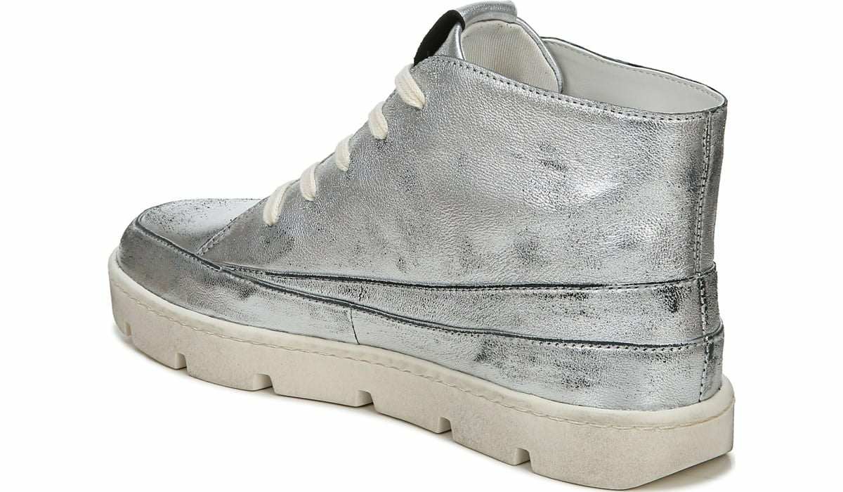 Franco Pryce Mid Top Sneaker - Silver Leather
