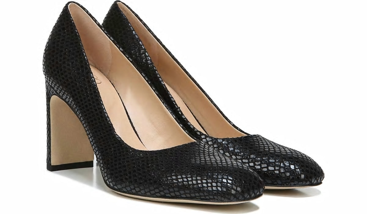 Franco Gianna Pump - Black Snake Print Fabric