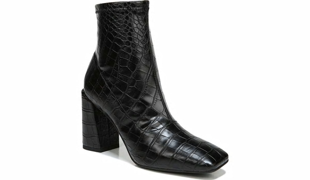 Franco Harmond Block Heel Bootie - Black Crocco