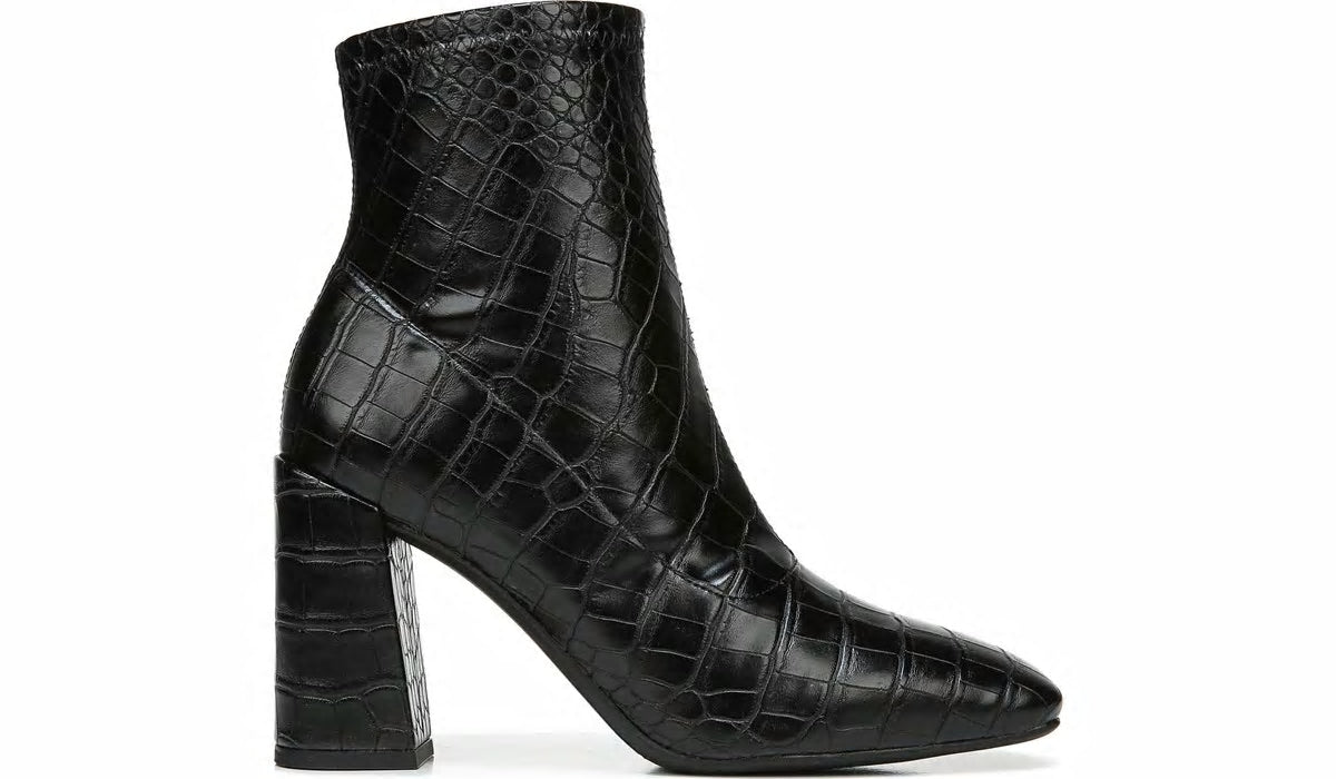Franco Harmond Block Heel Bootie - Black Crocco