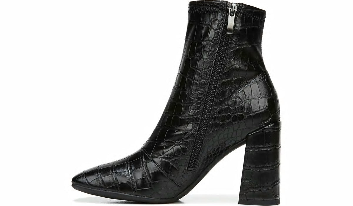 Franco Harmond Block Heel Bootie - Black Crocco