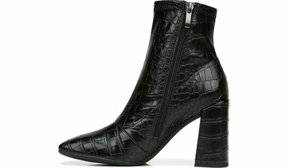 Franco Harmond Block Heel Bootie - Black Crocco