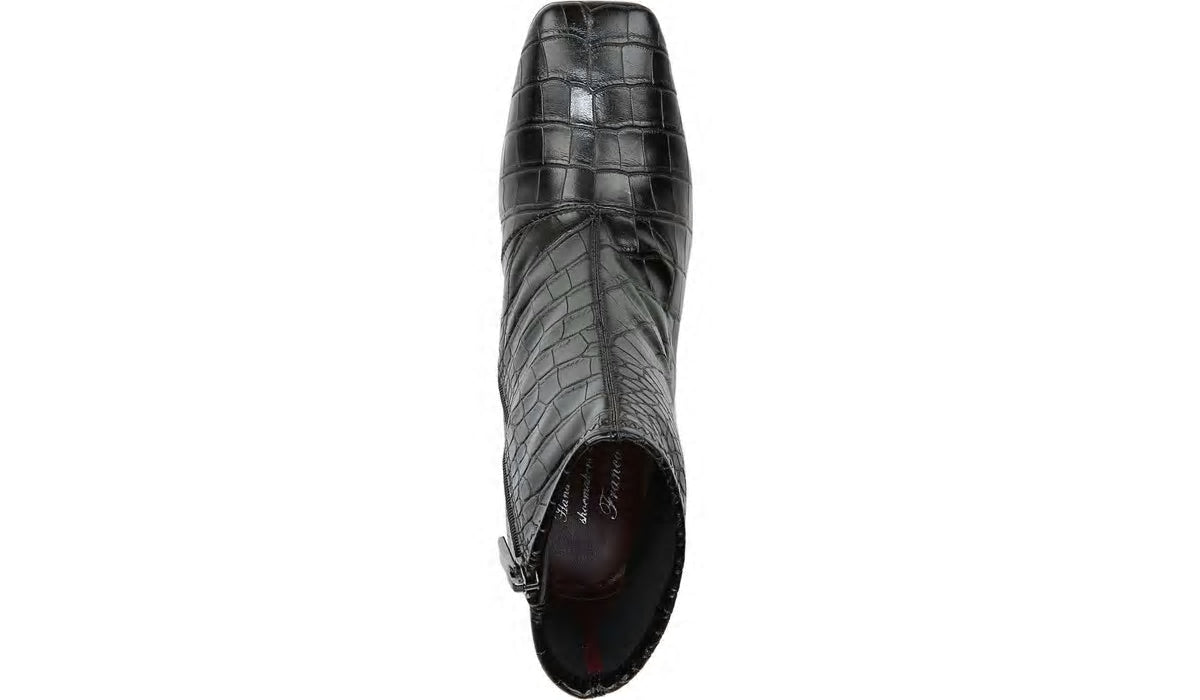 Franco Harmond Block Heel Bootie - Black Crocco