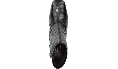 Franco Harmond Block Heel Bootie - Black Crocco