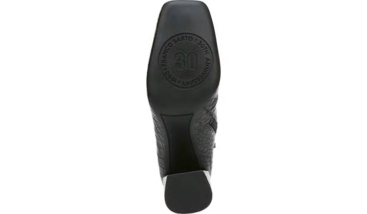 Franco Harmond Block Heel Bootie - Black Crocco