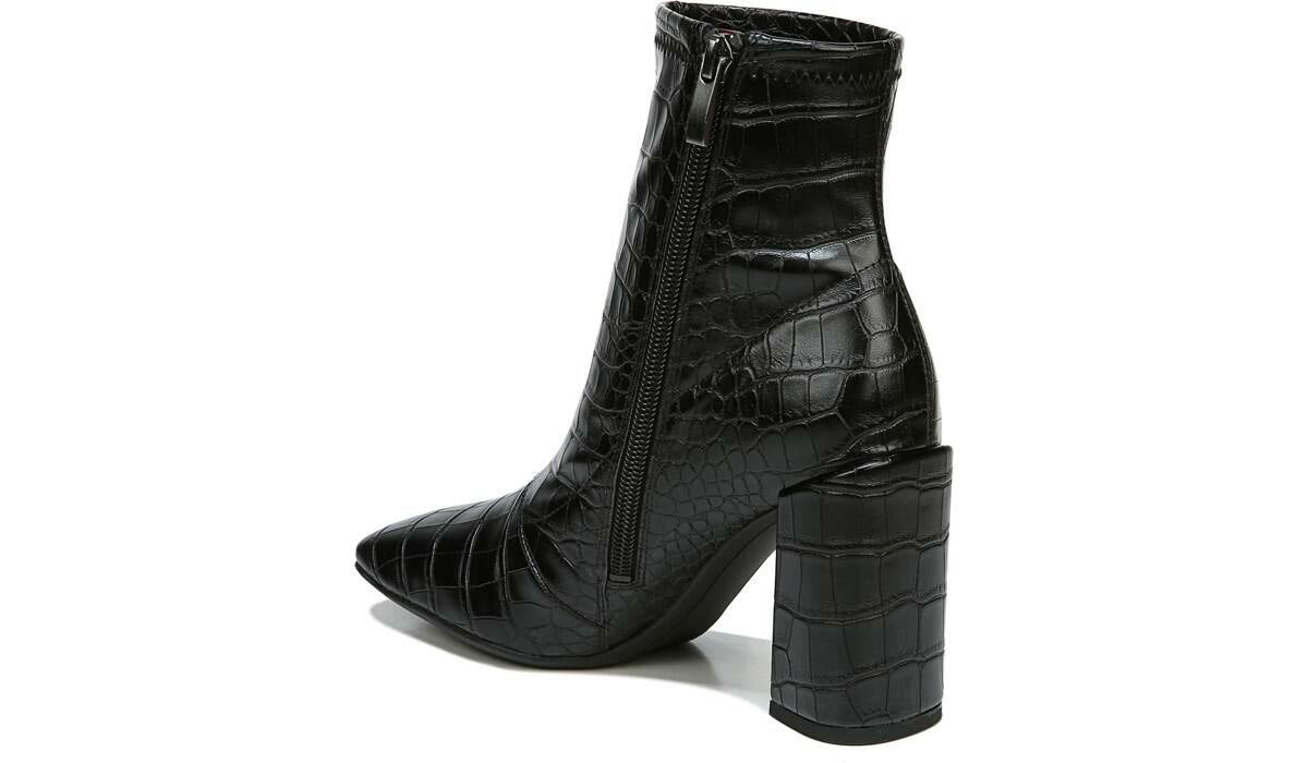 Franco Harmond Block Heel Bootie - Black Crocco