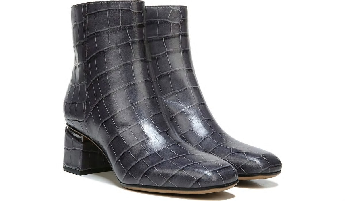 Franco Marquee Bootie - Grey Croco Print Leather