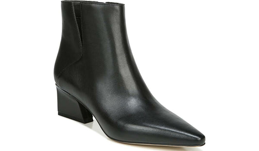 Franco Sandria Block Heel Bootie - Black Leather