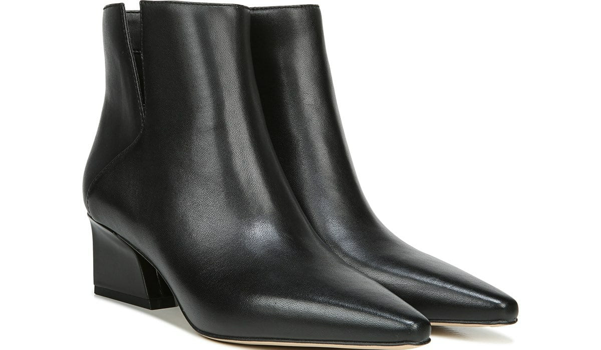 Franco Sandria Block Heel Bootie - Black Leather