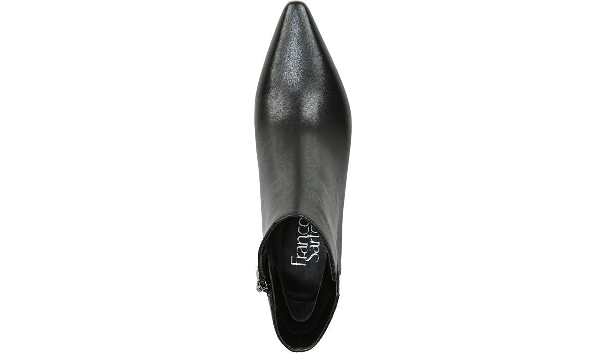 Franco Sandria Block Heel Bootie - Black Leather