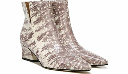 Franco Sandria Block Heel Bootie - Roccia Snake Print Leather