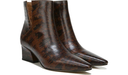 Franco Sandria Block Heel Bootie - Espresso Snake Print Leather