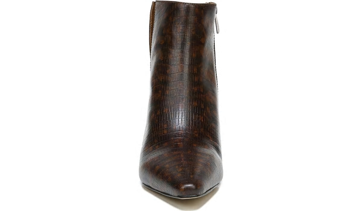 Franco Sandria Block Heel Bootie - Espresso Snake Print Leather
