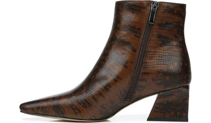 Franco Sandria Block Heel Bootie - Espresso Snake Print Leather