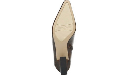 Franco Sandria Block Heel Bootie - Espresso Snake Print Leather