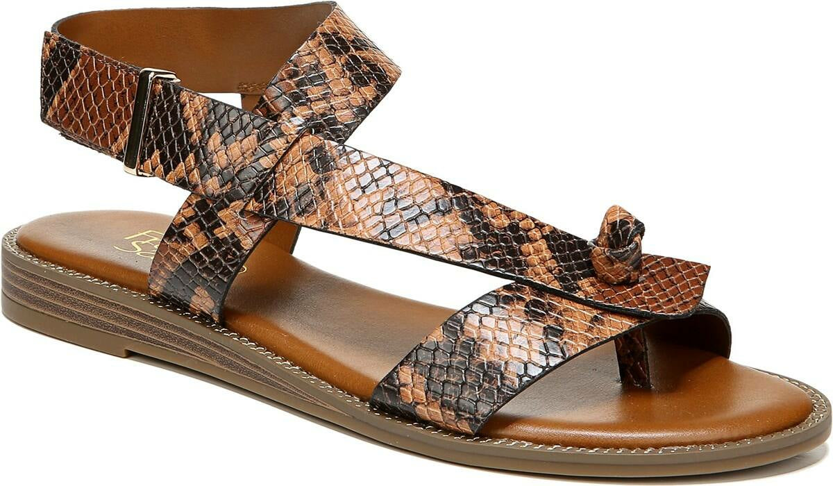 Franco Glenni Sandal - Brown Snake Print Faux Leather