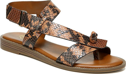 Franco Glenni Sandal - Brown Snake Print Faux Leather