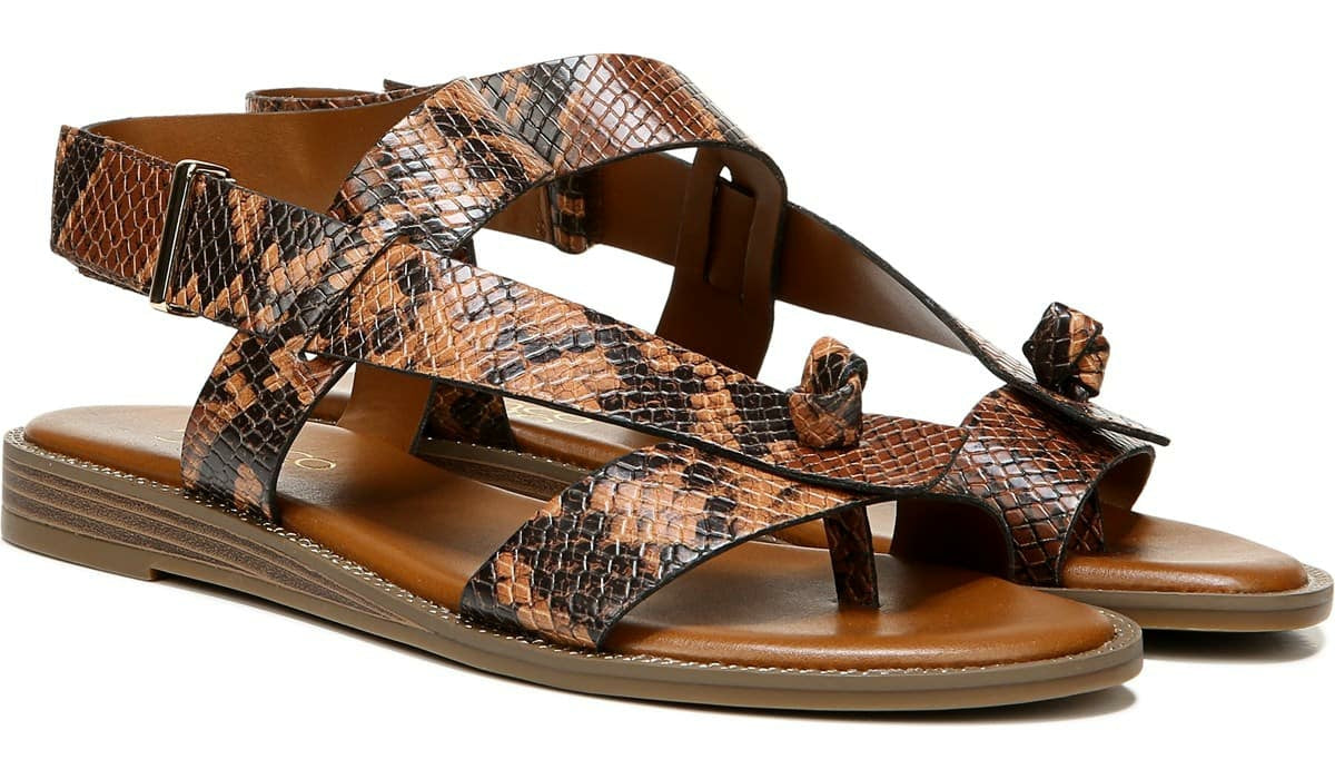 Franco Glenni Sandal - Brown Snake Print Faux Leather