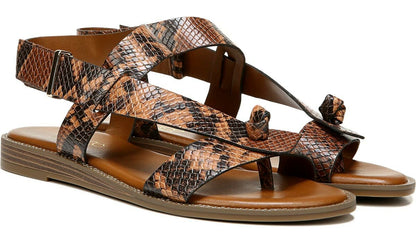 Franco Glenni Sandal - Brown Snake Print Faux Leather