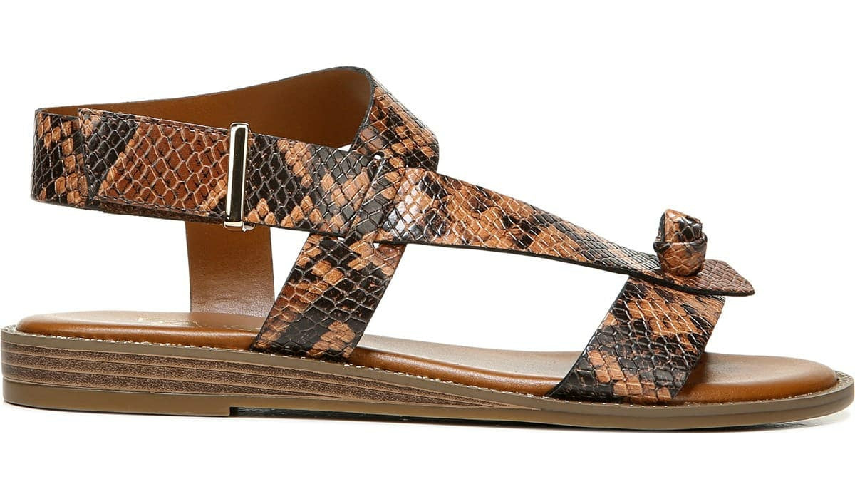 Franco Glenni Sandal - Brown Snake Print Faux Leather