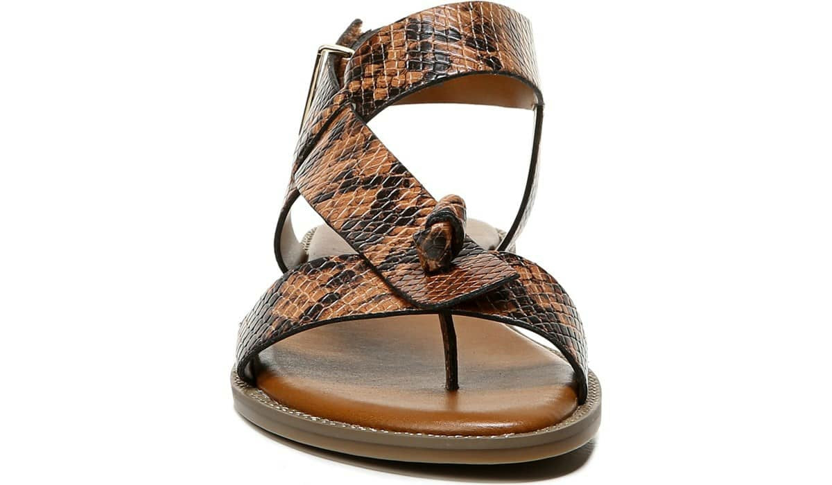 Franco Glenni Sandal - Brown Snake Print Faux Leather
