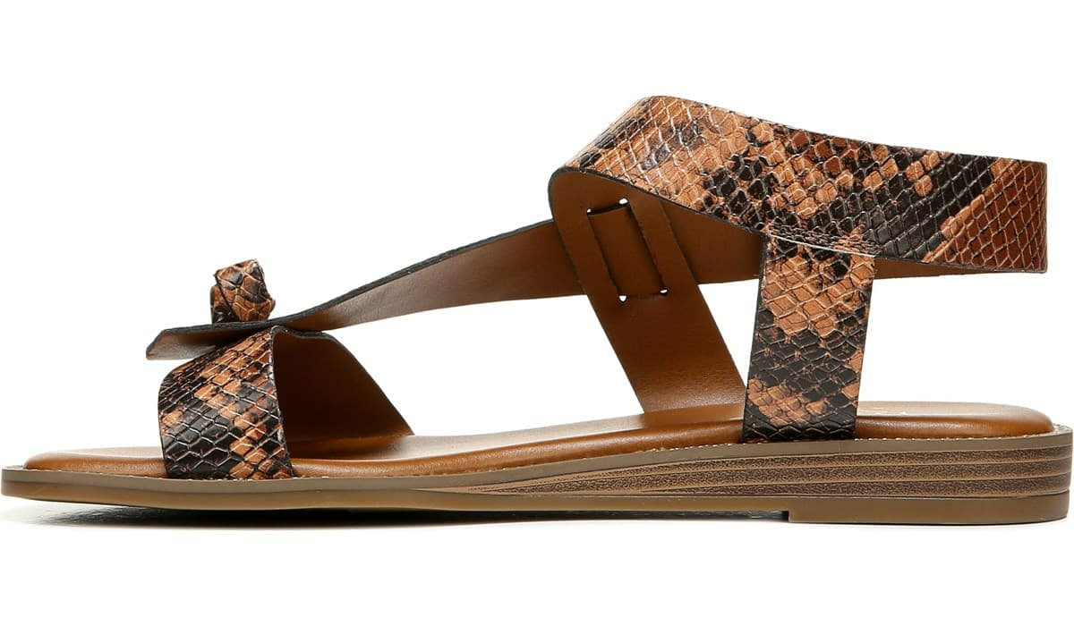 Franco Glenni Sandal - Brown Snake Print Faux Leather