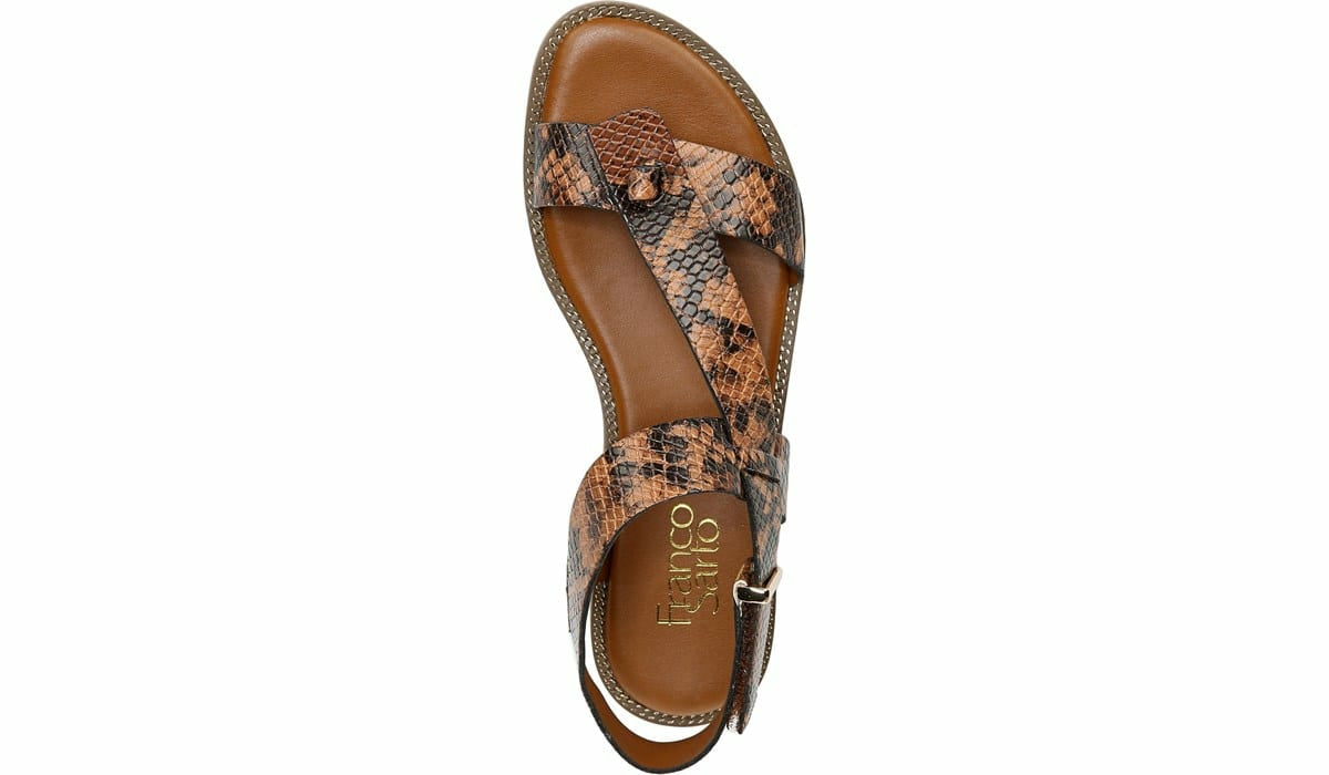 Franco Glenni Sandal - Brown Snake Print Faux Leather