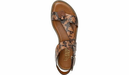Franco Glenni Sandal - Brown Snake Print Faux Leather