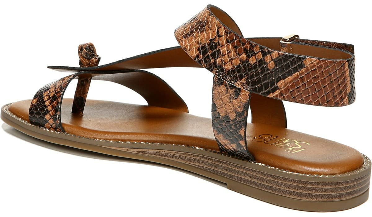 Franco Glenni Sandal - Brown Snake Print Faux Leather