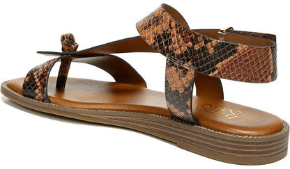 Franco Glenni Sandal - Brown Snake Print Faux Leather