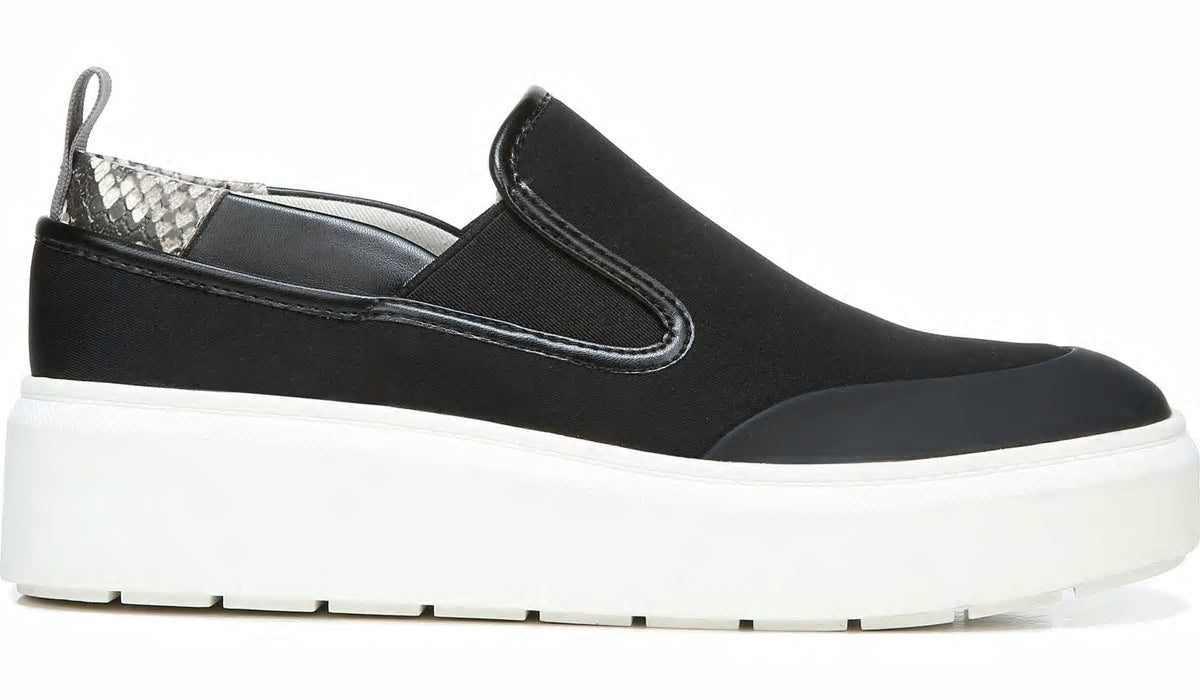 Franco Lazer Platform Slip On Sneaker - Black Fabric