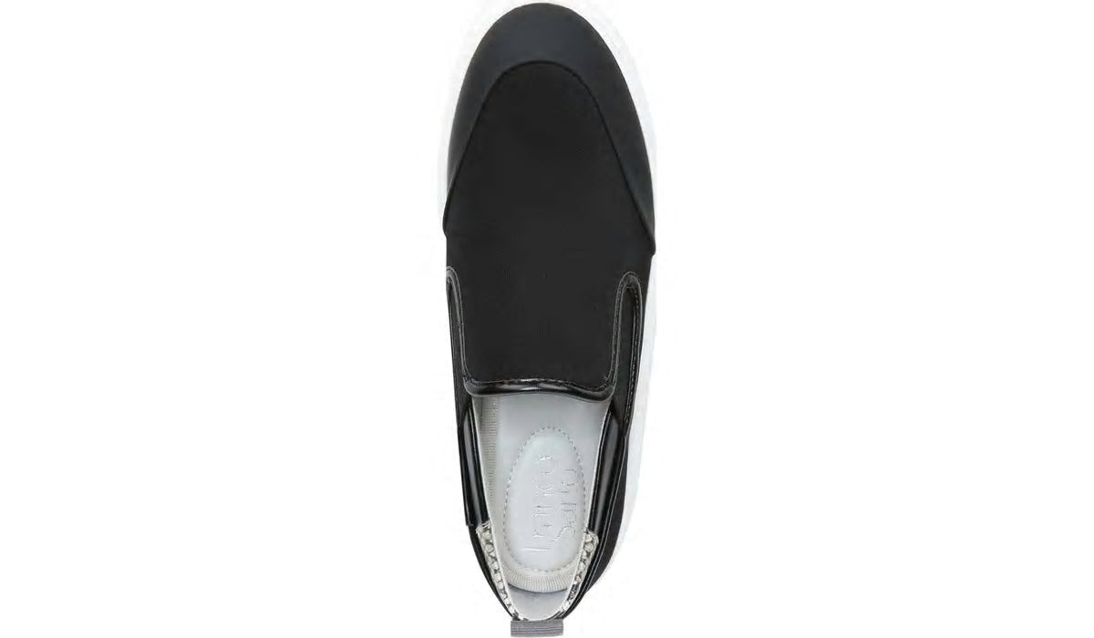 Franco Lazer Platform Slip On Sneaker - Black Fabric